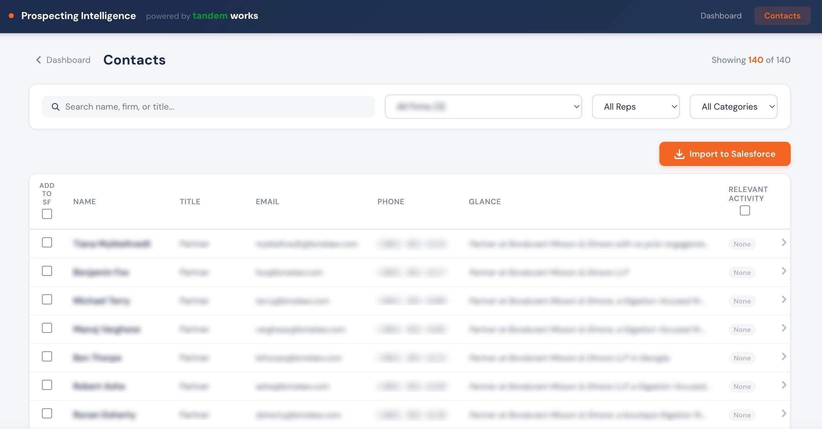 Nextpoint Contacts List